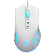 HXSJ X100 Wired Gaming Mouse Ergonomic Gaming Office Mouse 7-color Breathing Light Effect 4-gear Adjustable DPI White