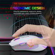 HXSJ X100 Wired Gaming Mouse Ergonomic Gaming Office Mouse 7-color Breathing Light Effect 4-gear Adjustable DPI White