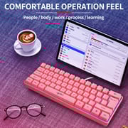 HXSJ V700 Wired Gaming Keyboard RGB Streamer Wired Keyboard 61-key Gaming Keyboard for Game/Office