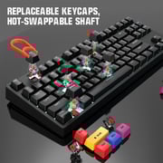 HXSJ L600 87 Keys Wired Mechanical Keyboard Two-color Injection Keycap White Backlight Detachable Type-C Cable Black(Red Switches)
