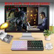 Hxsj L500 61 Keys Wireless Gaming Keyboard Dual Mode Bt5.0 + 2.4g RGB Backlight Mechanical Feel Membrane Keyboard