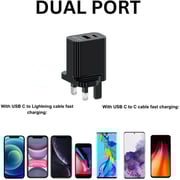 iBrand Dual Port Wall Charger Black