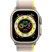 Apple Watch Ultra GPS + Cellular, 49mm Titanium Case with Beige Yellow Trail Loop - Small/Medium – Middle East Version