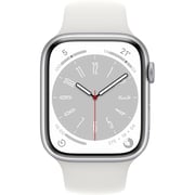 Apple Watch Series 8 GPS 41mm Silver Aluminum Case with White Sport Band - Regular – Middle East Version