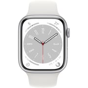 Apple Watch Series 8 GPS 41mm Silver Aluminum Case with White Sport Band - Regular – Middle East Version