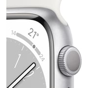 Apple Watch Series 8 GPS 41mm Silver Aluminum Case with White Sport Band - Regular – Middle East Version