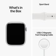 Apple Watch Series 8 GPS 41mm Silver Aluminum Case with White Sport Band - Regular – Middle East Version