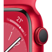 ساعة أبل سلسة 8 نظام تحديد المواقع هيكل ألومنيوم (منتج) أحمر 45 مم مع حزام رياضي (منتج) أحمر - عادي