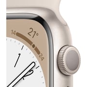 Apple Watch Series 8 GPS 45mm Starlight Aluminum Case with Starlight Sport Band - Regular – Middle East Version