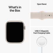 Apple Watch Series 8 GPS 45mm Starlight Aluminum Case with Starlight Sport Band - Regular – Middle East Version