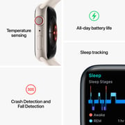 Apple Watch Series 8 GPS + Cellular 45mm Silver Aluminum Case with White Sport Band - Regular – Middle East Version