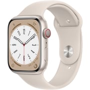 Apple Watch Series 8 GPS + Cellular 41mm Starlight Aluminum Case with Starlight Sport Band - Regular – Middle East Version