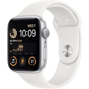 Apple Watch SE GPS 40mm Silver Aluminum Case with White Sport Band - Regular – Middle East Version