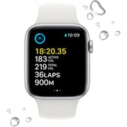 Apple Watch SE GPS 40mm Silver Aluminum Case with White Sport Band - Regular – Middle East Version
