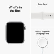 Apple Watch SE GPS + Cellular 40mm Silver Aluminum Case with White Sport Band - Regular – Middle East Version