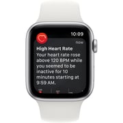Apple Watch SE GPS + Cellular 44mm Silver Aluminum Case with White Sport Band - Regular – Middle East Version