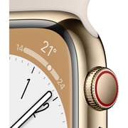 Apple Watch Series 8 GPS + Cellular 45mm Gold Stainless Steel Case with Starlight Sport Band - Regular – Middle East Version