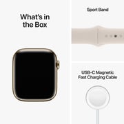 Apple Watch Series 8 GPS + Cellular 45mm Gold Stainless Steel Case with Starlight Sport Band - Regular – Middle East Version