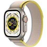 Apple Watch Ultra GPS + Cellular, 49mm Titanium Case with Beige Yellow Trail Loop - Medium/Large – Middle East Version