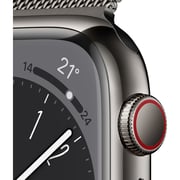 Apple Watch Series 8 GPS + Cellular 41mm Graphite Stainless Steel Case with Graphite Milanese Loop – Middle East Version