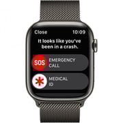 Apple Watch Series 8 GPS + Cellular 41mm Graphite Stainless Steel Case with Graphite Milanese Loop – Middle East Version