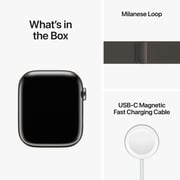 Apple Watch Series 8 GPS + Cellular 41mm Graphite Stainless Steel Case with Graphite Milanese Loop – Middle East Version