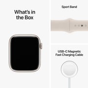 Apple Watch Series 8 GPS 41mm Starlight Aluminum Case with Starlight Sport Band - Regular – Middle East Version