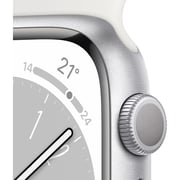 Apple Watch Series 8 GPS 45mm Silver Aluminum Case with White Sport Band - Regular – Middle East Version