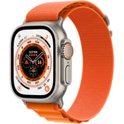 Apple Watch Ultra GPS + Cellular, 49mm Titanium Case with Orange Alpine Loop - Large – Middle East Version