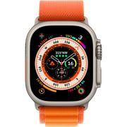 Apple Watch Ultra GPS + Cellular, 49mm Titanium Case with Orange Alpine Loop - Large – Middle East Version