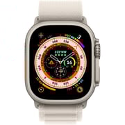 Apple Watch Ultra GPS + Cellular, 49mm Titanium Case with Starlight Alpine Loop - Medium – Middle East Version