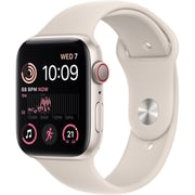 Apple Watch SE GPS + Cellular 44mm Starlight Aluminum Case with Starlight Sport Band - Regular – Middle East Version