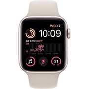 Apple Watch SE GPS + Cellular 44mm Starlight Aluminum Case with Starlight Sport Band - Regular – Middle East Version