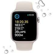 Apple Watch SE GPS + Cellular 44mm Starlight Aluminum Case with Starlight Sport Band - Regular – Middle East Version