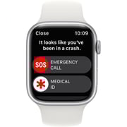 Apple Watch Series 8 GPS + Cellular 45mm Silver Stainless Steel Case with White Sport Band - Regular