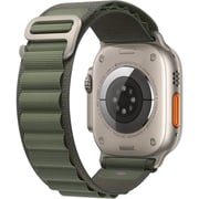 Apple Watch Ultra GPS + Cellular, 49mm Titanium Case with Green Alpine Loop - Medium – Middle East Version