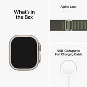 Apple Watch Ultra GPS + Cellular, 49mm Titanium Case with Green Alpine Loop - Medium – Middle East Version