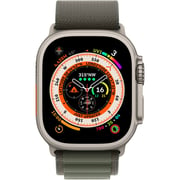 Apple Watch Ultra GPS + Cellular, 49mm Titanium Case with Green Alpine Loop - Large – Middle East Version
