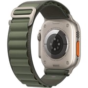 Apple Watch Ultra GPS + Cellular, 49mm Titanium Case with Green Alpine Loop - Large – Middle East Version