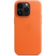 أبل غطاء جلد برتقالي مع ماج سيف أيفون 14 برو