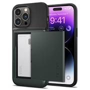 Spigen Slim Armor CS designed for iPhone 14 Pro case cover (2022) - Abyss Green