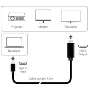 Trands USB-C To HDMI Cable 1.8m Black
