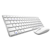 Rapoo 9300M keyboard and mouse set wireless Bluetooth keyboard and mouse set office keyboard mouse set ultra-thin keyboard wireless keyboard bluetooth keyboard (White)