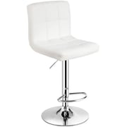 Galaxy Design Adjustable Bar Stools PU Leather Swivel Lift Kitchen Counter Pub Chair White Color Size L x W x H 40 x 40 x 110 cm Model - GDF-J201.