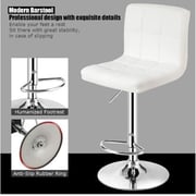 Galaxy Design Adjustable Bar Stools PU Leather Swivel Lift Kitchen Counter Pub Chair White Color Size L x W x H 40 x 40 x 110 cm Model - GDF-J201.