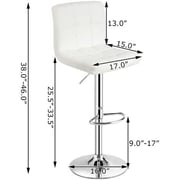 Galaxy Design Adjustable Bar Stools PU Leather Swivel Lift Kitchen Counter Pub Chair White Color Size L x W x H 40 x 40 x 110 cm Model - GDF-J201.