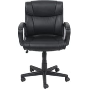 Galaxy Design Heavy Duty Leather Padded Mid Back Home Office Desk Chair With Armrest Black Color Size L x W x H 50 x 55 x 98 cm Model - GDF-J033.