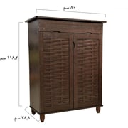 Galaxy Design Shoe Cabinet Rank Wooden With Double Door Color Brown Size ( L x W x H ) 76 x 36 x 125 cm Model - GDF-1516.