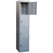 Galaxy Design 4 Door Metal Locker Cabinet With Plastic Handle Grey Color Size L x W x H 40 x 45 x 185 cm Model - GDF-4T.