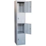 Galaxy Design 4 Door Metal Locker Cabinet With Plastic Handle Grey Color Size L x W x H 40 x 45 x 185 cm Model - GDF-4T.